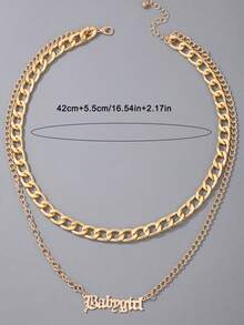 1pc Minimalist Versatile Metal Letter Chain Necklace, Suitable Gift For Women - 16720 - View 7