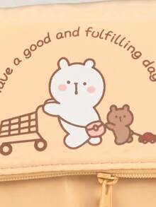 1pc Zipper Closure Large Capacity Pencil Case, Suitable For Office, School Students, New Arrival Cute Stationery Pouch, Back To School, Study Supplies - Multicolor - View 5