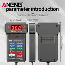 BT-172 12V Car Battery Tester, Charging Status Indicator, Voltage Meter Analyzer, Digital Display, Alligator Clips, PC2D Tool - BT-172 - View 7