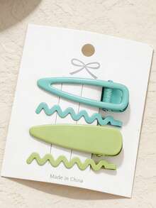 4个女孩甜美发夹，时尚百搭，日常佩戴 - 彩色 - 查看 9