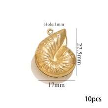 Bộ 10 mặt dây chuyền hình động vật và đại dương bằng thép không gỉ 304 mạ vàng 18K, gồm sao biển/vỏ sò/rùa/voi/cú, dùng để tự làm vòng cổ, vòng tay và trang sức. Không gây dị ứng và chống gỉ. - mặt dây chuyền - Xem 27