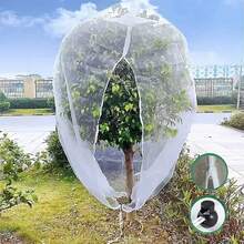 Red de jardín extragruesa con cordón y cremallera, protección insectos y pájaros para frutas, cítricos, flores, red para insectos de Material Pe DQS6 - Blanco - Ver 2