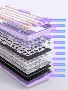 Teclado mecánico personalizado X75 RGB inalámbrico Bluetooth de 3 modos, de aluminio CNC puro - Ver 8