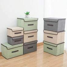 2件套便携式手持收纳盒，装饰收纳盒，衣柜整理盒，防尘衣物收纳盒，节日装饰收纳盒，桌面办公收纳盒，玩具收纳盒，珠宝收纳盒，文具收纳盒 - 彩色 - 查看 3