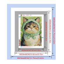 1 Piece 5D DIY Frameless Diamond Painting - "Dandelion Cat Wearing A Green Headscarf" - Multi-Size Mosaic Full Round Drill Acrylic Diamond Art DIY Diamond Painting Kit, Ideal For Tabletop And Wall Decoration In Homes And Offices. - No Frame - View 4