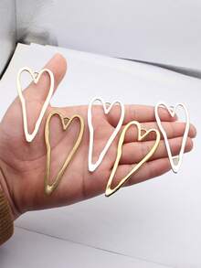 2pcs 84x37mm Hollow Heart Shaped Pendant, DIY Jewelry Making Necklace, Keychain, Phone Strap, Bracelet Craft Accessories - Hollow Heart - View 1