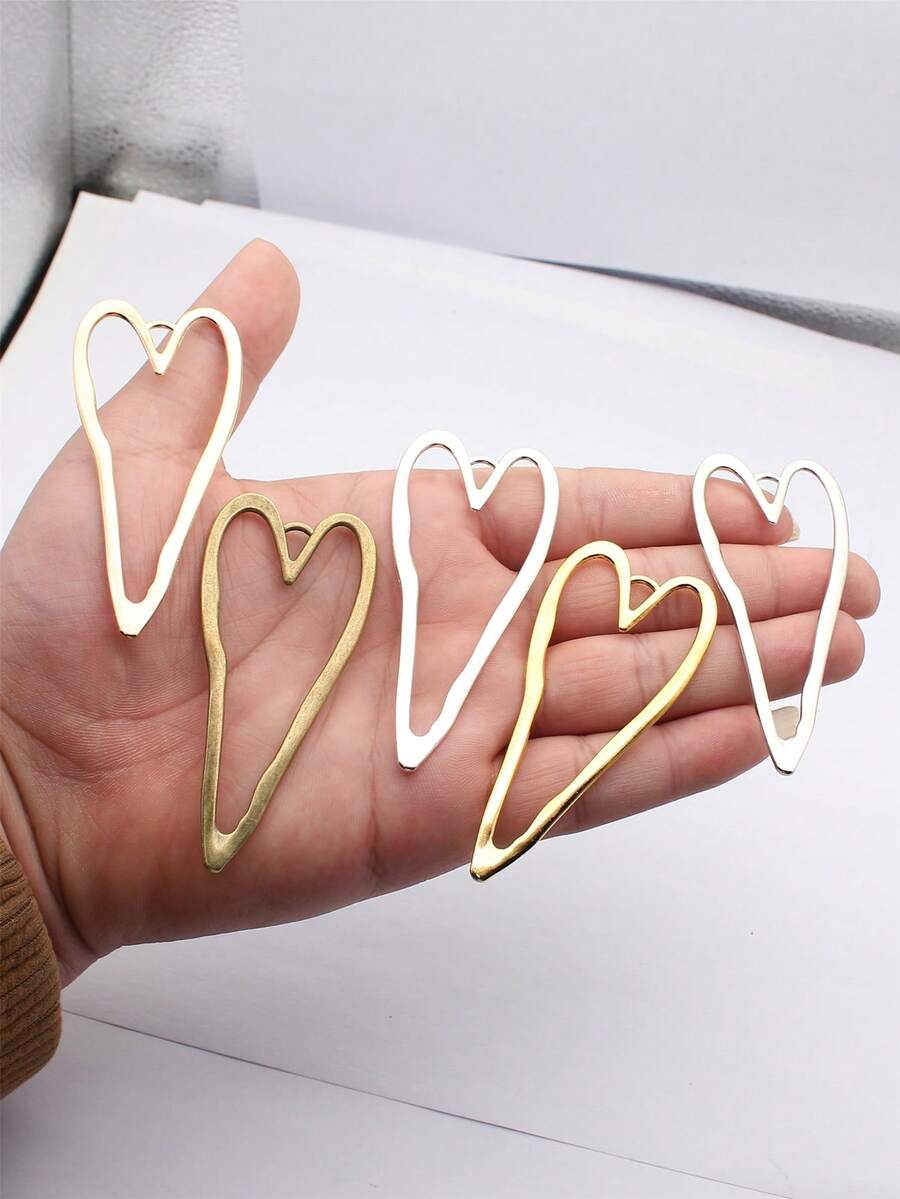 2pcs 84x37mm Hollow Heart Shaped Pendant, DIY Jewelry Making Necklace, Keychain, Phone Strap, Bracelet Craft Accessories - Hollow Heart - View 1