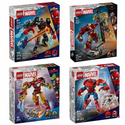  LEGO Marvel Miles Morales Mech gegen Spinne-Man 2099 Bausets für Jungen & Mädchen - beweglicher Super-Helden-Mech & 2 Marvel Minifiguren für Kinder & Fans, ab 6 Jahren - Geburtstagsgeschenkidee - 76337
