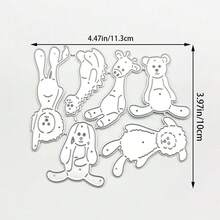 动物造型剪纸模具，动物造型金属剪纸模具，贺卡模具，生日快乐模具，压花模板，适用于DIY剪贴簿装饰、婚礼、生日、贺卡及其他场合。 - mc055 - View 6