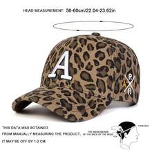 1pc Women's A Letter Embroidery Leopard Print Baseball Cap, Street Fashion Casual Hat For Spring/Autumn Outdoor, Travel, Beach - Multicolor - View 2
