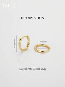 1pc 925 Sterling Silver 16G Helix Twin Clicker Hoops - Cartilage Helix Piercing Fine Jewelry - Hinge Hoop Rook Hoop, Conch Hoop, Hoop Earring, Septum Clicker Ring Daith Hoop Tragus Hoop Hinged Segment Nose Ring, 3 Size Options(10mm,11mm,12.5mm), Suitable For Women For Daily Wear - Heavy Circle - View 5
