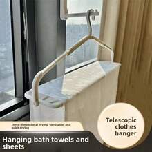 可伸缩多功能晾衣绳，无缝防滑晾衣架，适用于悬挂床上用品 - Clothes dry faster - 查看 1