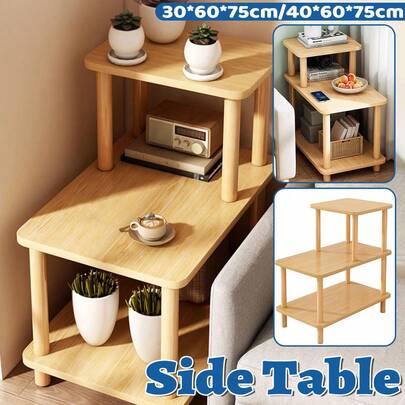 Aimall 3 Tier Sofa Side Table Storage Shelf Sturdy Space Saving Living Room Rack Use​
