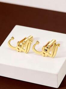 Customized Initial Cufflinks, Premium Cufflinks, Groom Wedding Gift, Perfect For Boyfriend, Valentine's Day, Christmas, New Year Gift - Gold-style 4 - View 11