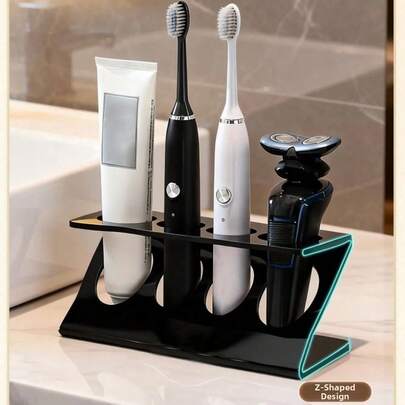 4-Tier Bathroom Storage Organizer Rack, Vanity Countertop Holder For Razor, Electric Toothbrush, Toothpaste