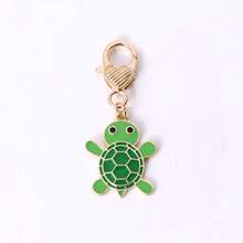 1pc Unisex Cartoon Ocean Animal Series Cute Small Turtle Metal Bag Charm, Creative Adorable Sea Turtle Keychain - Multicolor - View 4