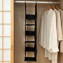 Hanging Storage Organizer Bag - Multi-Layer & Pocket Design, Helps Classify And Store Clothes, Shoes, Small Items, Fully Utilize Vertical Space, Tidy Up Space, Commonly Used Home Storage Tool, Suitable For Small Apartments Or Student Dorms - Black - View 2