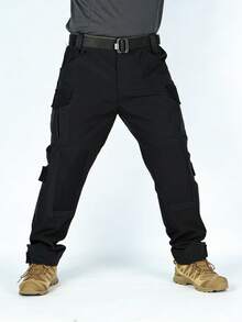 Men's Black Military Cargo Pants, Tactical, Waterproof, Ideal For Long Hikes And Outdoor Sports - 黑色 - 查看 2