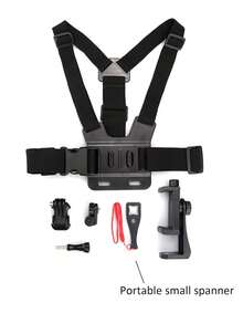Kit de suporte de telemóvel com correia de peito ajustável, suporte de peito versátil para telemóvel para gravação POV/Vlog, pesca, ciclismo, suporte de câmara corporal, arnês de transmissão ao vivo ao ar livre, compatível com iPhone etc., acessórios para telemóvel, equipamento de filmagem - Preto - Ver 16