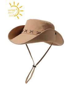 1 Sombrero de vaquero occidental de moda para hombres, sombrero de sol para exteriores, gran circunferencia de cabeza, sombrero de sol con ala grande plegable, adecuado para senderismo al aire libre, turismo, escalada de montaña, pesca, senderismo, verano, vacaciones - multicolor - Ver 11