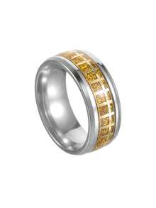 1pc Stainless Steel Silver Cross Ring For Men - Silver - View 3