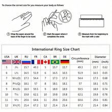 1pc Stainless Steel Sparkling Crystals Single/Double Row Fashionable Tarnish-Resistant Jewelry Couple Rings, & Versatile - Three Rows Of  Gold - View 7