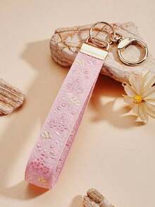 1 Keychain, Keyring, Bag Charm, Women's Gift, Double-Layer Ribbon Keychain, Woven Ribbon Keychain, Keychain Accessories, Wrist Strap Keychain, Printed Ribbon Keychain, Women's Car Keychain, Women's Bag Charm Keychain, Universal Keychain, Women's Fashion Keychain - Màu xanh nhạt - Xem 9