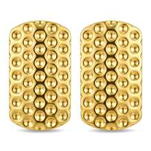 Pendientes rectangulares, con una textura dorada simple y patrones martillados, son adecuados para que las mujeres los usen tanto en la vida diaria como en fiestas - Dorado - Ver 14