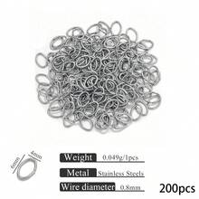 200pcs Stainless Steel Oval Split Rings, For Jewelry Making, DIY Accessories, Double Loop Open Connectors - Silver 1 - View 7
