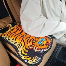 1 pieza Alfombrilla para la consola central y reposabrazos del coche con estampado de tigre, de felpa suave de cachemira sintética universal a prueba de polvo para protección interior - tigre - Ver 12