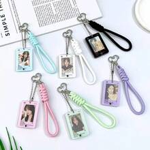 Móc khóa khung ảnh trong suốt kiểu INS, mặt dây chuyền acrylic có tính thẩm mỹ cao, thiết kế hộp thoại, giá đỡ thẻ mini ảnh người nổi tiếng. - Móc khóa khung ảnh - Xem 3