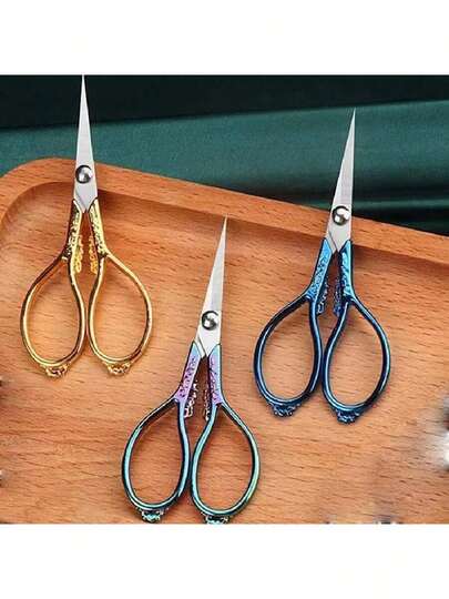 1pc Vintage European Style Scissors Stainless Steel For Cross Stitch Cutting Embroidery Sewing Handcraft Craft DIY Art Work