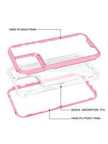 Apple Basic Phone Cases Clear Phone Case Compatible With IPhone15/15Plus/15Pro/15Promax Waterproof Shockproof Anti-Fall Scratch Resistant - Pink - View 7