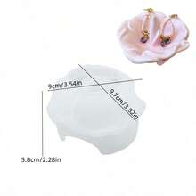 1pc DIY Clay Mold Flower Rose Ring Holder Dish Plaster Cement Resin Jewelry Mold, Suitable For DIY Crafts, Valentine's Day Gifts, Jewelry Ring Organizer Tray Making - Silicone Mold - View 9