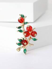奢华珐琅柿子胸针 - 男女通用水果胸针，适合休闲派对佩戴，也可作为珠宝配饰或朋友礼物/徽章装饰 - 柿子 - 查看 9
