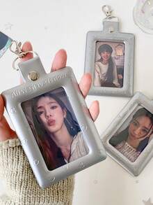 1 PC Minimally Designed Pvc Card Holder For Students, 3-Inch Storage And Protective Cover, Star Chasing Small Card Display Pendant Card Holder - Multicolor - View 4