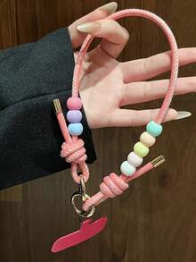 1 chiếc dây đeo cổ tay bằng da đính hạt, khóa đôi, dây đeo điện thoại, dây chống mất, chống rơi, móc khóa, dây treo máy ảnh, bình nước. - Nhiều màu - Xem 14