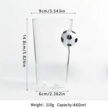 1 pezzo Tazza in vetro con pallone da calcio incorporato, tazza da birra, tazza da bere trasparente per uso domestico, tazza da tè, tazza da latte e tazza da succo. - Multicolore - Visualizzare 10