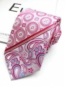 1条佩斯利花纹手工男女通用领带，适合休闲、街头、日常、派对等场合穿着。 - 彩色 - 查看 5