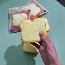 1pcCute Milk Toast Design With Soft Slow Rebound Material, Comfortable To Squeeze, Great For Stress Relief And Relaxation. Realistic And Delicate, Lightweight And Easy To Carry. Perfect For Daily Decompression And Collection. - Multicolor - View 2