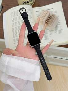 1件適用於Apple Watch女性PU圓形錶帶 38MM 40MM 41MM 42MM 44MM 45MM 46MM 49MM Ultra 11/10/9/8/7/6/5/4/3/2 SE - 黑色 - 查看 5