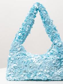 Sequin Shoulder Bag, Elegant Ladies Handbag, Dress Accessories, Wedding Items, Gift For Women (Random Pattern) - Blue - View 4