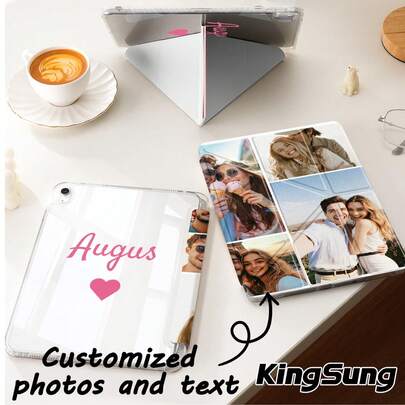 Personalizowane etui ochronne z obrazkiem i tekstem do nowego stojaka na tablet w kształcie litery Y. Wiele opcji projektowych do personalizacji w oparciu o obrazy i tekst. Druk dwustronny. Kompatybilne z iPadem Pro 11 cali (model z 2024 r.), 7. generacją (10,2 cala), Mini 7, 11-calowym (model z 2025 r.), 10. generacją (model z 2022 r.), Galaxy Tab A7/A8/S7/S9 itp.