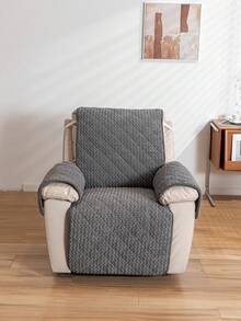 1PC Soft Plush Edge Sofa Protection Pad, Quilted Couch Cover For Single Seat, Pet-Friendly Furniture Slipcover With Non-Slip Design - Multicolor - View 3