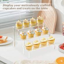 4 Tier Acrylic Display Risers, Clear Perfume Organizer Stand, Large Cupcake Stand Holder, Dessert Display For Party, Display Shelf For Figure And Collection, Riser Stand For Decoration And Organizer - one-size - View 4