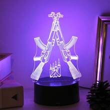 1pc USB 3D 7-Color Gun Series Creative Night Light, Touch Switch Home Decor Desk Lamp For Living Room Bedroom, Christmas Birthday Decorative Lighting, Perfect Gift Night Light - Multicolor - View 9