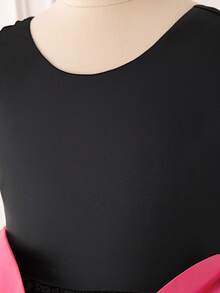 少女时尚超大蝴蝶结伴娘婚礼派对舞会优雅露背拖尾选美生日派对毕业典礼女招待礼服 - 黑色 - 查看 6