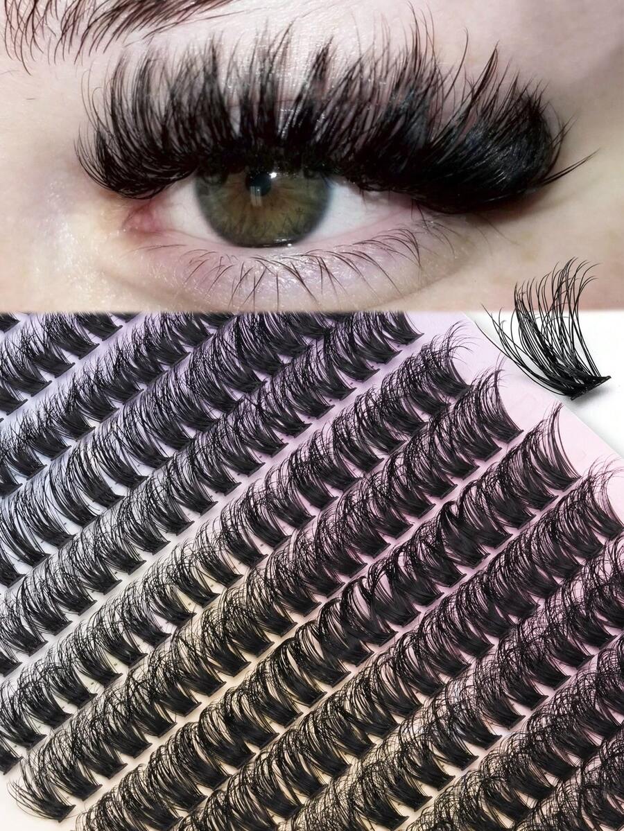 14 Rows, 280 Clusters DIY Eyelash Extension Kit, Cluster Lashes With Dedicated Tools For Natural & Voluminous Look, Easy Home Application (Salon-Like Lash Effect) - View 1