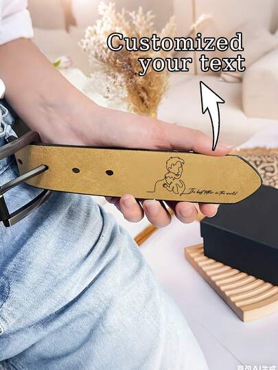 1 chiếc thắt lưng da khắc chữ theo yêu cầu dành cho nam giới - Khắc chữ cá nhân hóa & Nghệ thuật cha con, Món quà tuyệt vời nhất dành cho bố, Quà tặng Ngày của Cha, Thắt lưng nam tùy chỉnh, Thắt lưng khắc chữ phù hợp cho chồng, ông nội.