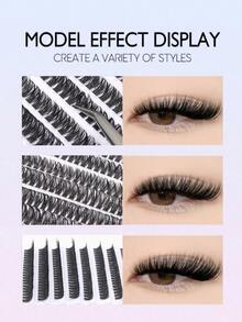 200pcs Black 60D Cluster Lashes 8-16mm D-Curl Lash Extension DIY Self-Use Lash Set - D - View 4